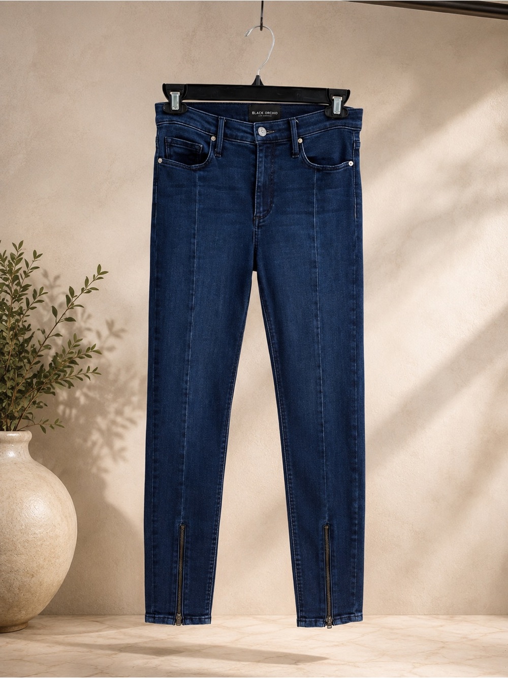 Black Orchid Los Angeles Dark Wash Skinny Jeans Size 26 Ankle Zip